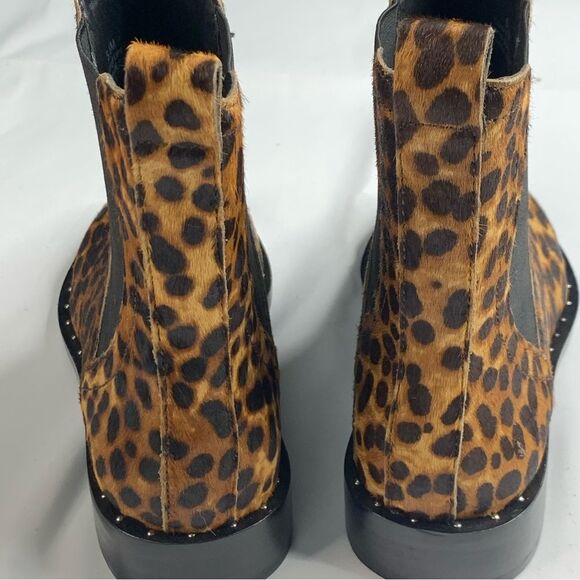 REBECCA MINKOFF Sabeen Too Brown Cow Hair Chelsea Slip On Boots - Picture 6 of 12